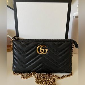 Gucci marmont leather crossbody bag